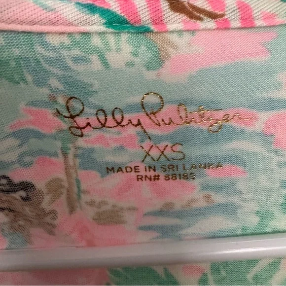 Lilly Pulitzer Vibrant Green and Pink Top - Picture 4 of 10